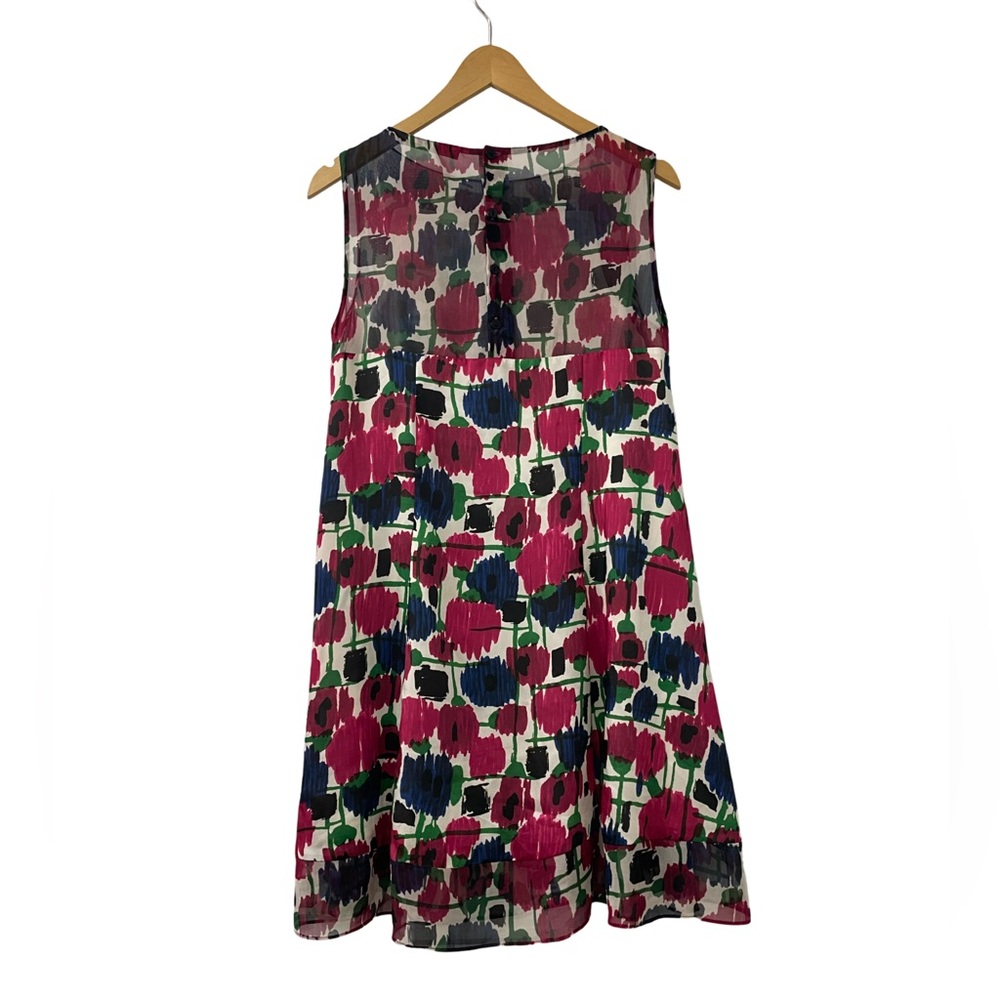 [m] ZARA Dress floral sheer vibrant Sleeveless - Picture 6 of 7
